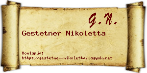 Gestetner Nikoletta névjegykártya